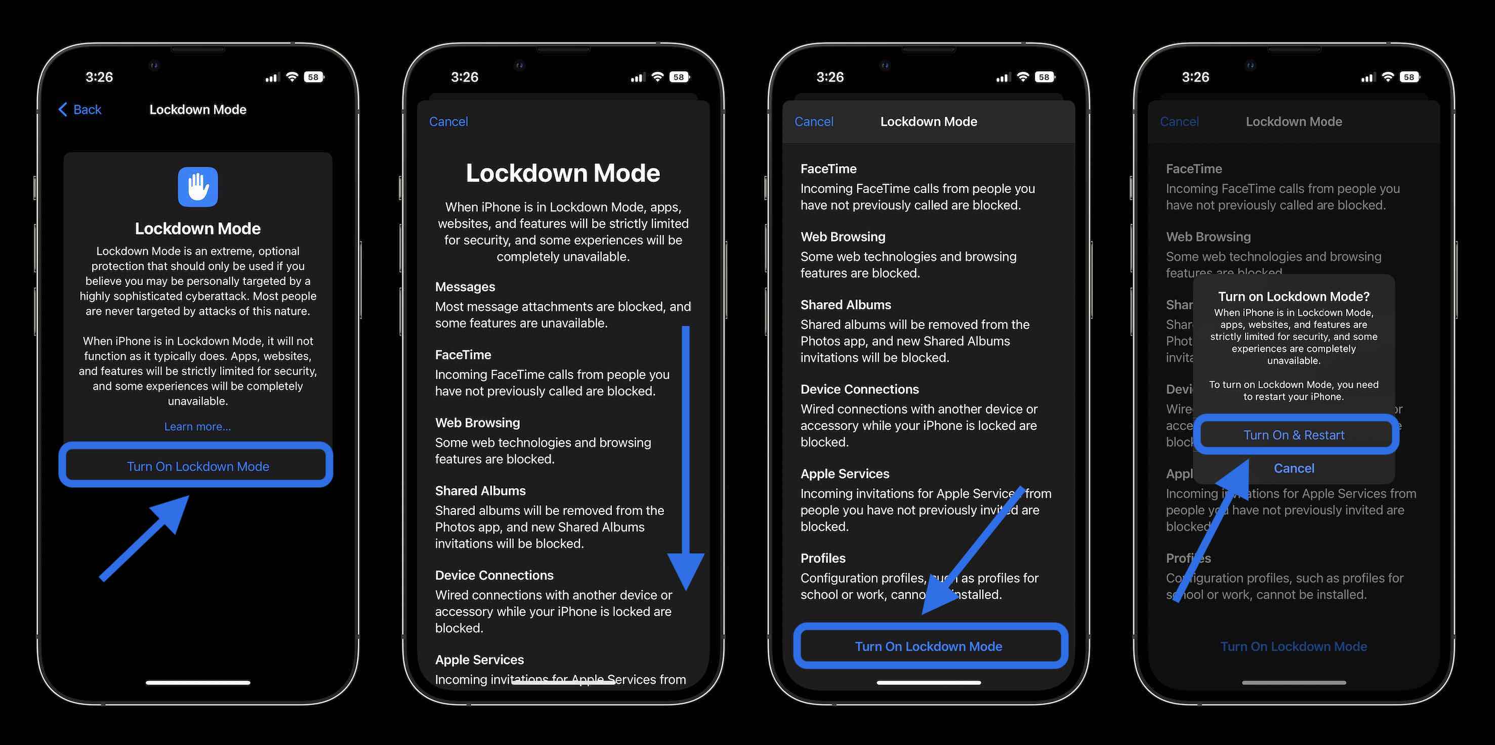 Turn on/off Lockdown Mode iOS 16 guide 2