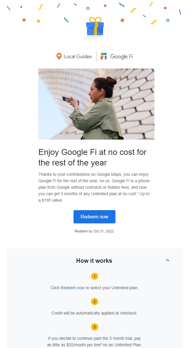 Some Google Maps Local Guides are being offered Google Fi service for free