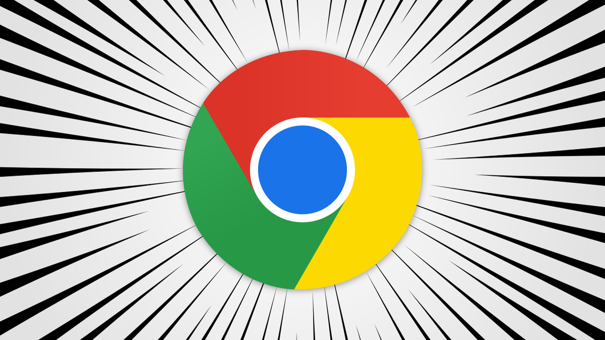 Chrome logo with speed lines.