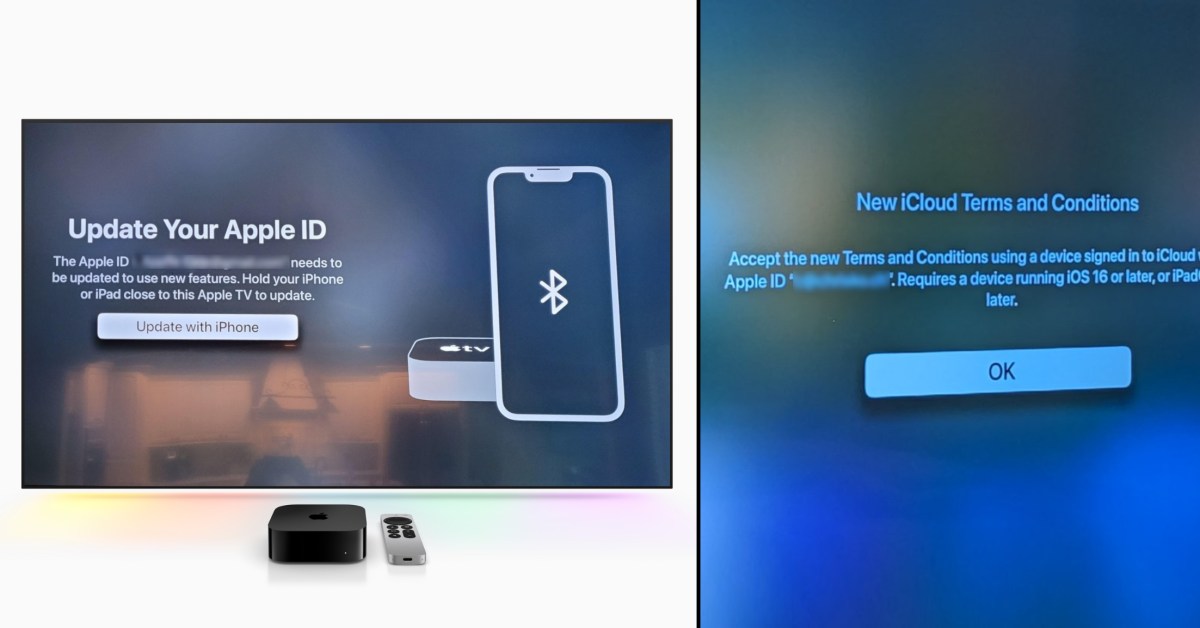 The Apple TV expects you to have an iPhone in order to accept new iCloud terms and conditions