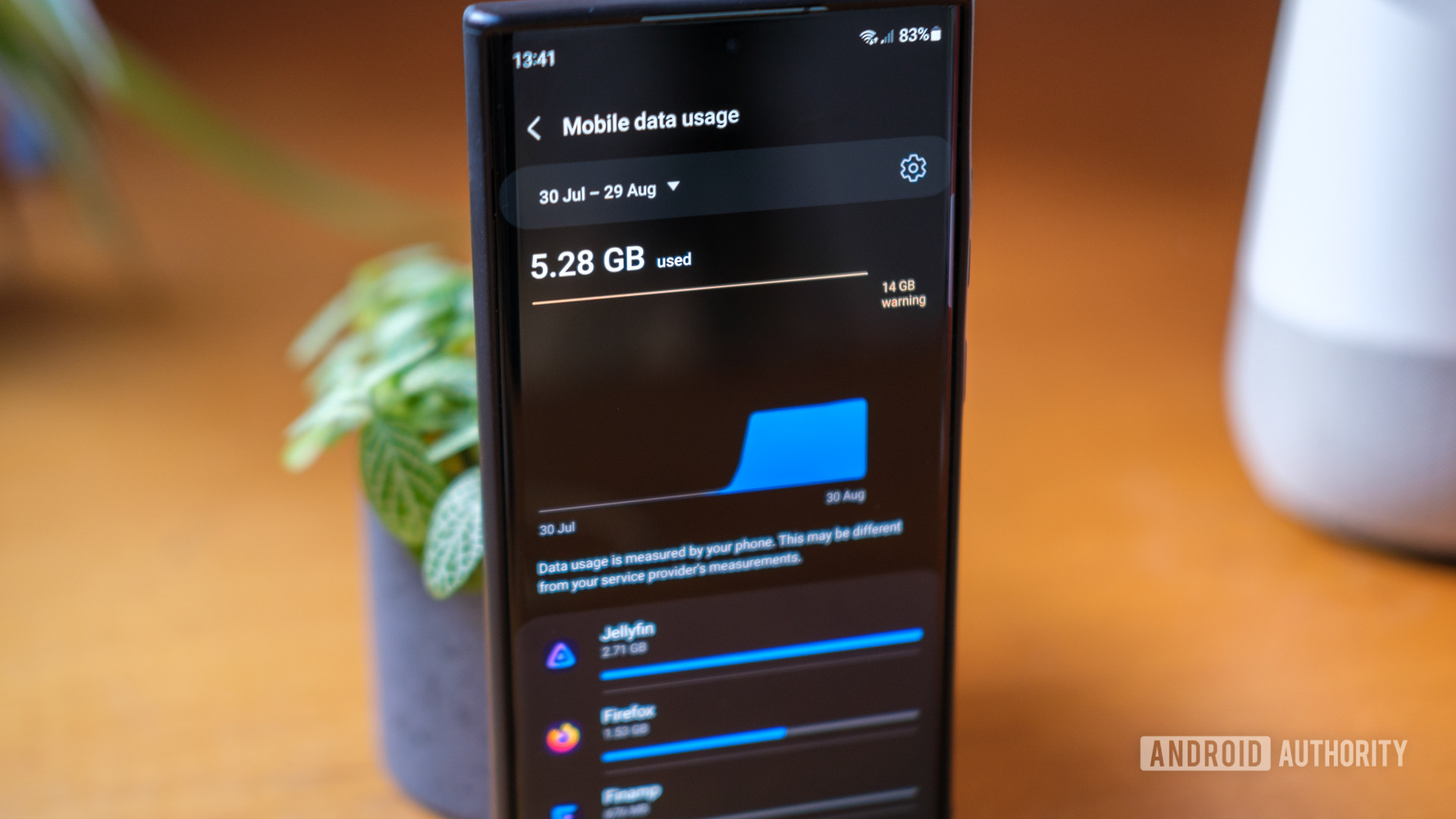 Mobile data usage settings top down