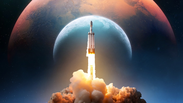 Astronauts aboard a space vehicle