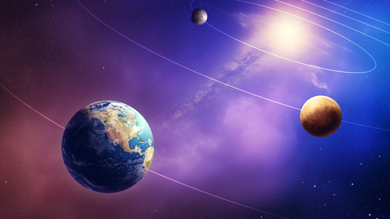 Multiple planets in the solar system surrounding the sun