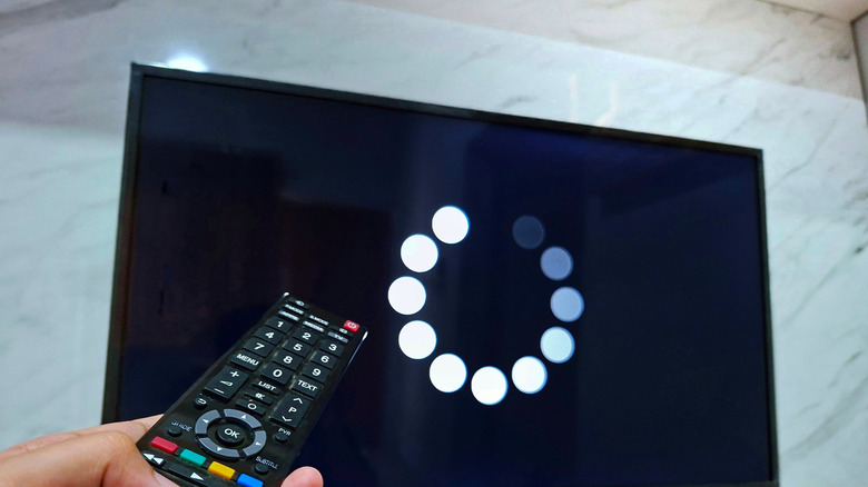 TV displaying a loading icon