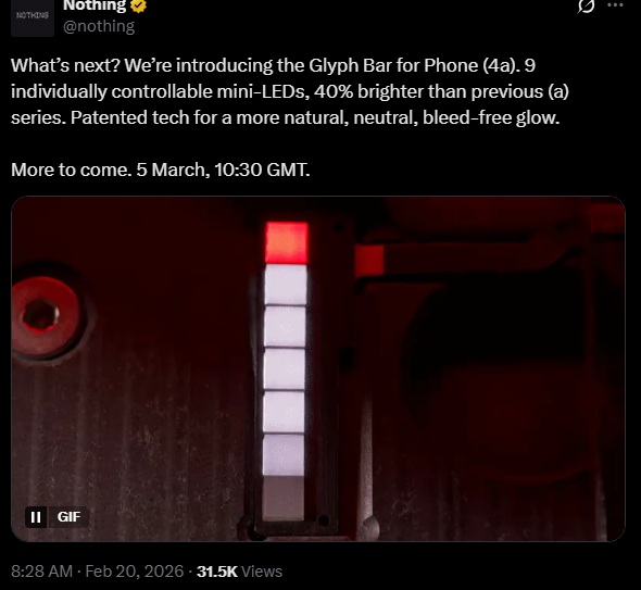 "Controllable Mini LEDs of Phone 4a: Transitioning from Matrix Displays to 'Bar' Layouts"