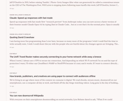 Current: An RSS Reader Flowing Like a River, Not an Inbox
