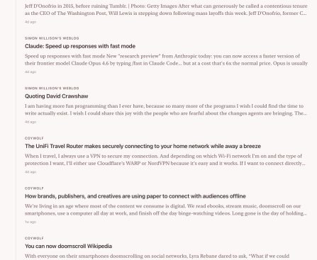 Current: An RSS Reader Flowing Like a River, Not an Inbox
