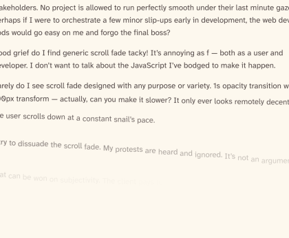 Down with Scroll Fade! – Frontend Masters Blog