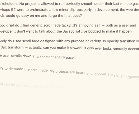 Down with Scroll Fade! – Frontend Masters Blog