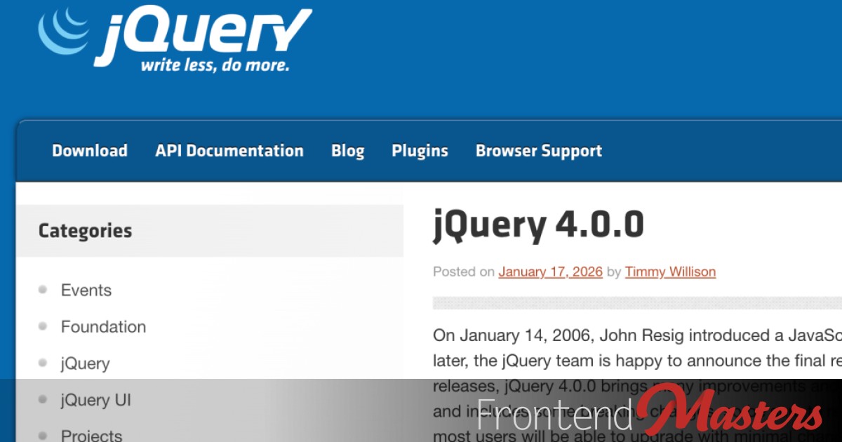 jQuery Version 4
