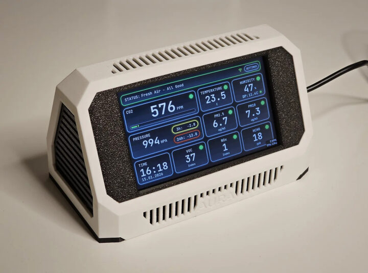 Project Aura: DIY Air Quality Monitor Compatible with Home Assistant - CNX Software