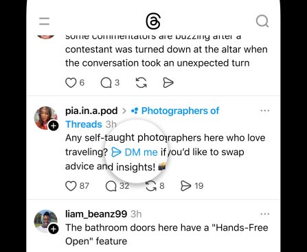 Threads Tests Shortcut for Starting DM Conversations Quickly