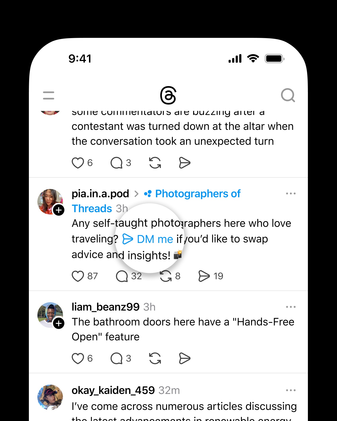 Threads Tests Shortcut for Starting DM Conversations Quickly