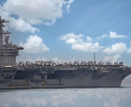 Travel Velocity of a US Navy Supercarrier to the Middle East