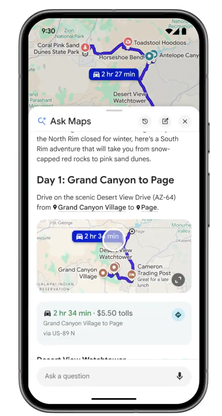 AI 'Ask Maps' Feature and Enhanced 'Immersive' Navigation Coming to Google Maps