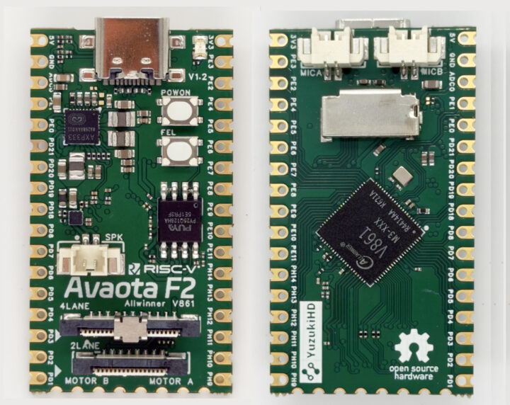Avaota F2 – Allwinner V861 RISC-V SBC Aims at AI Cameras with PTZ and Audio Features