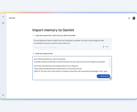 Easily Transfer Your Chats and Personal Information to Gemini from Other Chatbots