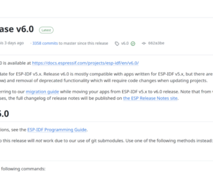 ESP-IDF v6.0 Framework Now Supports ESP32-C5 & C61, Previews ESP32-H21 & H4