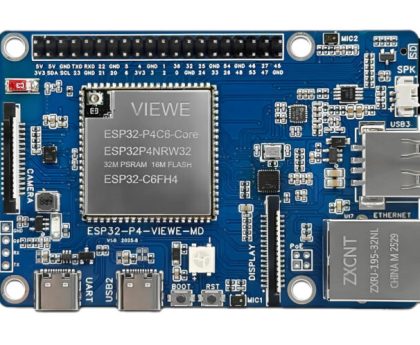 ESP32-P4-Pi-VIEWE: Raspberry Pi-Inspired ESP32-P4 + ESP32-C6 Board with Ethernet, USB, and 40-Pin GPIO Header