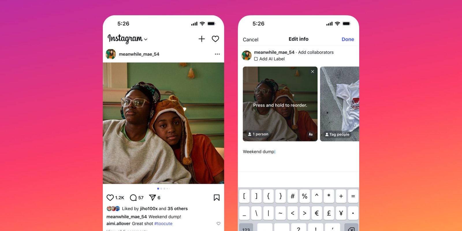 Instagram Launches Option to Rearrange Carousel Photos and Videos After Posting
