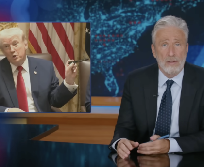 Jon Stewart's Harsh Response to Trump's Indecision on Pens