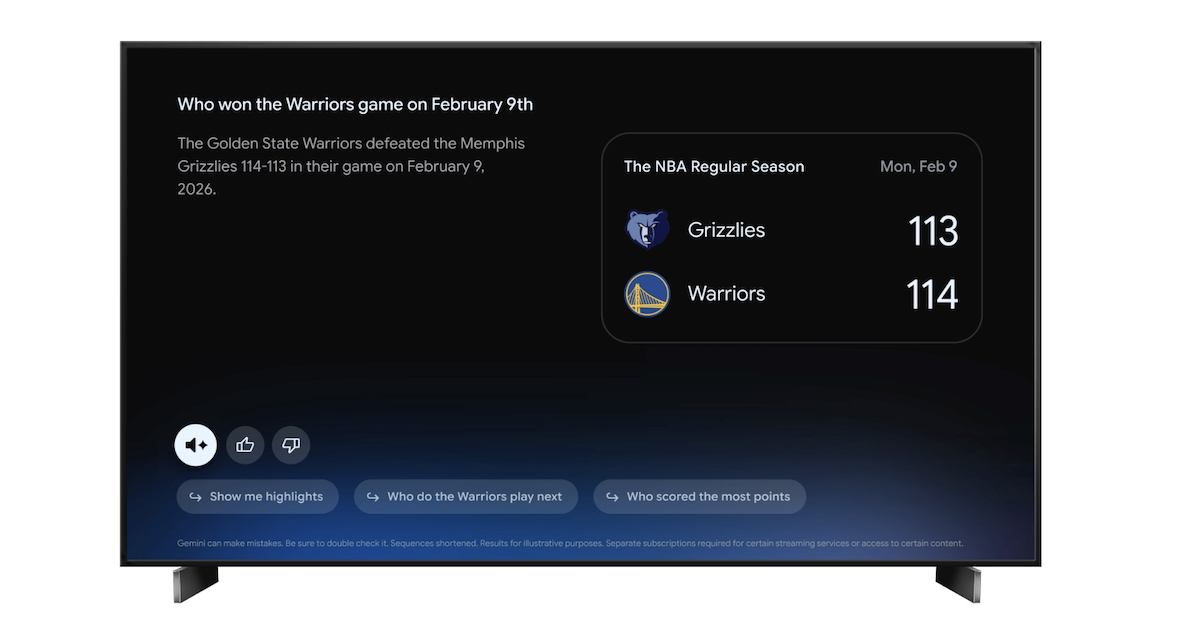 New Google TV Gemini Features Keep Fans Updated on Sports Teams and More