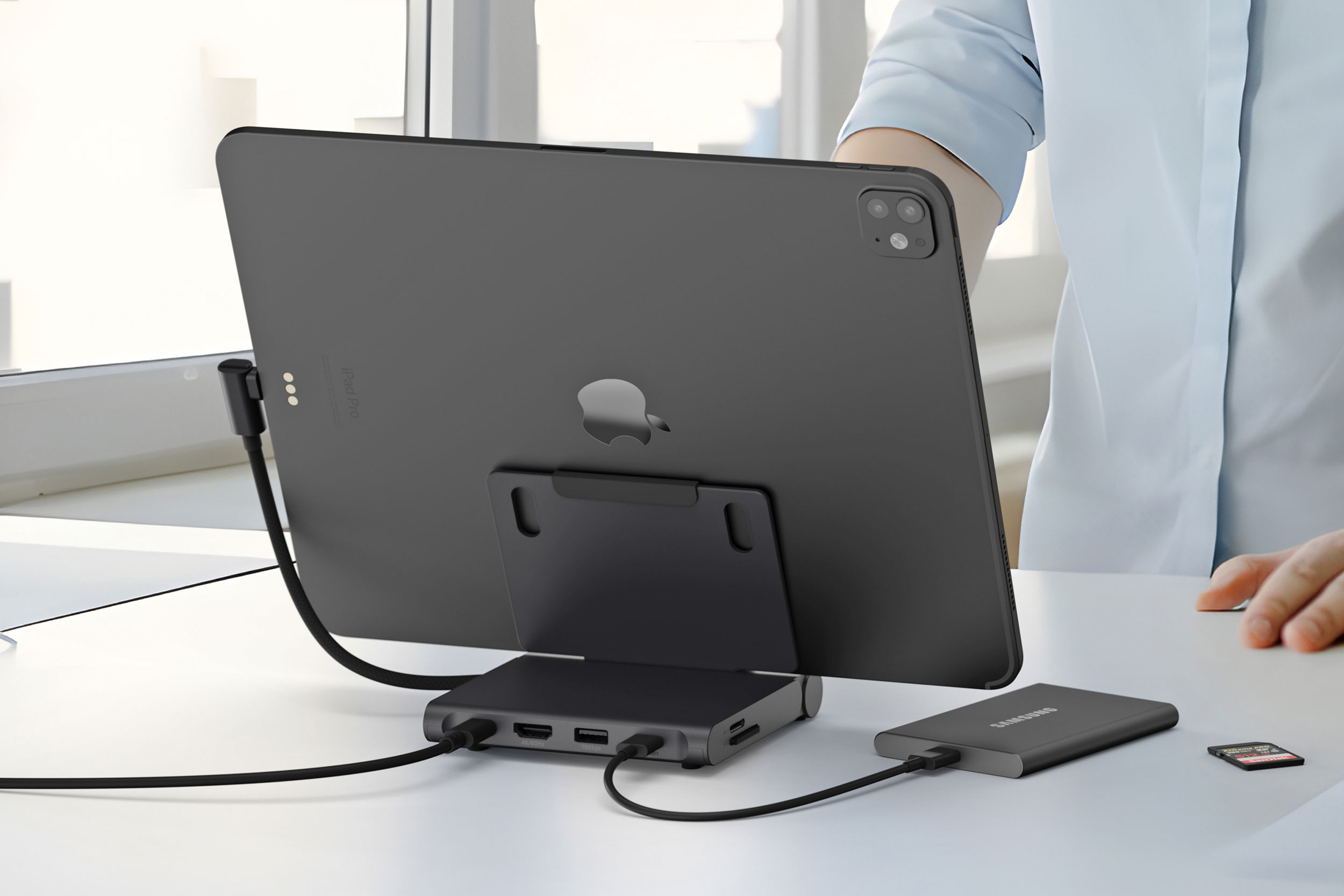 Satechi's New Folding Dock Adds USB, Audio, and Video Ports to the iPad