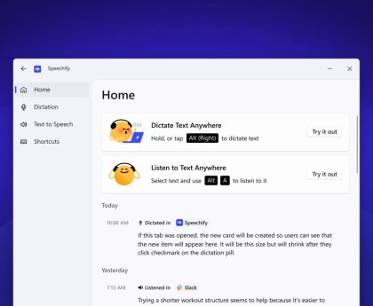 Speechify's Windows App Utilizes Local Models for Transcription and Dictation