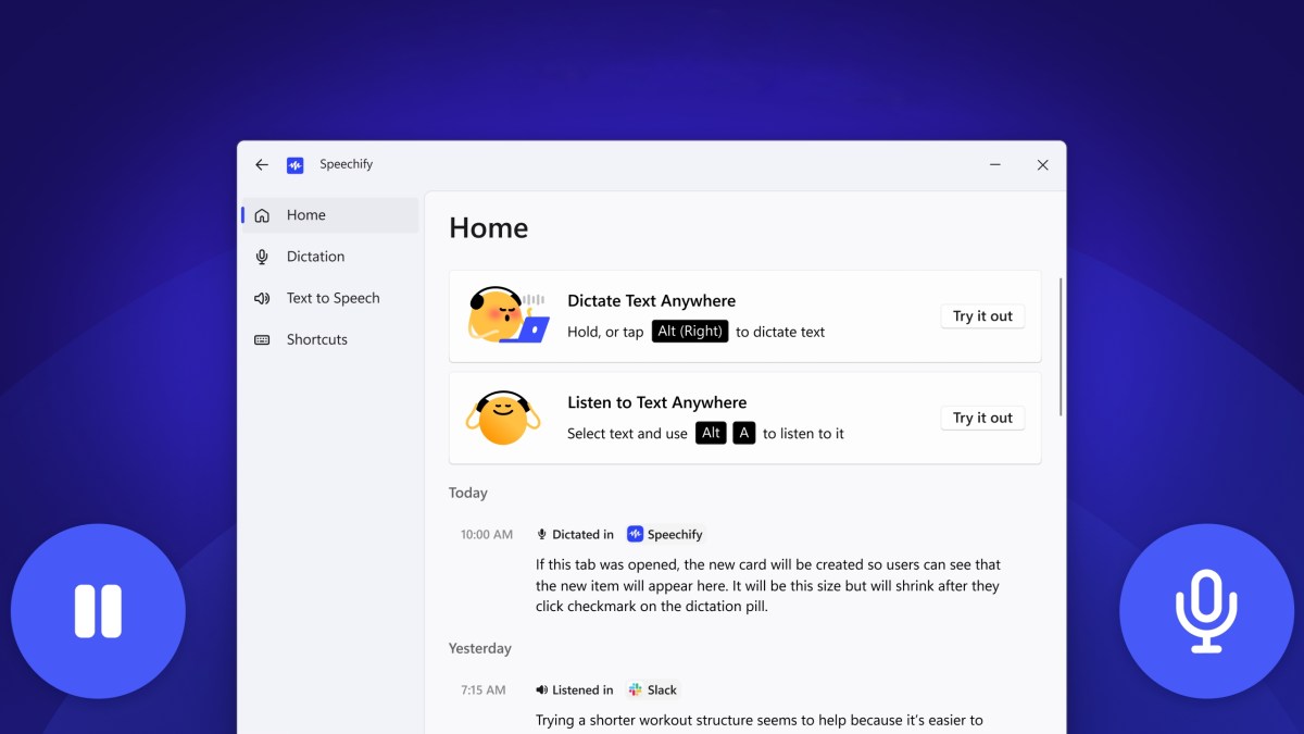Speechify's Windows App Utilizes Local Models for Transcription and Dictation