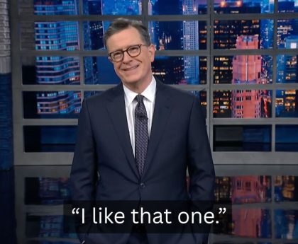 Stephen Colbert Joyfully Highlights the Top Signs from the No Kings Protest