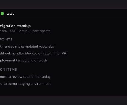 Talat's AI Meeting Notes Remain Local, Not Cloud-Based