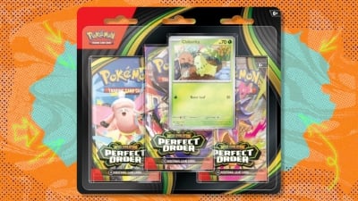 The Pokémon TCG Perfect Order Chikorita 3-Pack Blister is below market price on Amazon