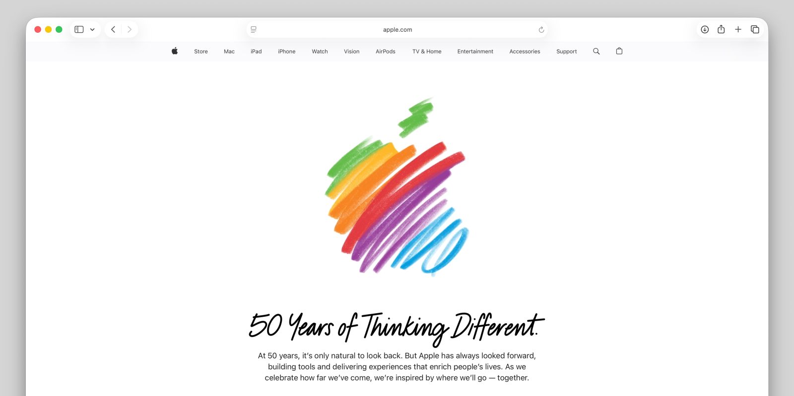 Apple Celebrates 50th Anniversary with Unique Animated Homepage Tribute
