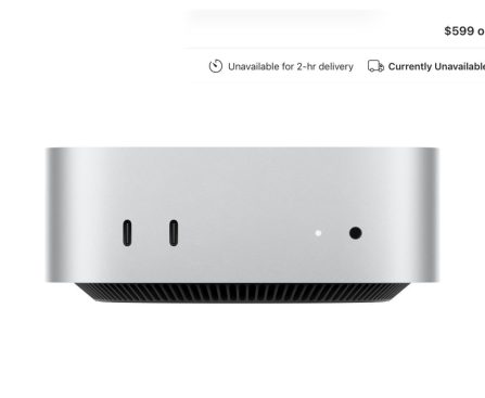 Base Model $599 Mac Mini Completely Sold Out Now