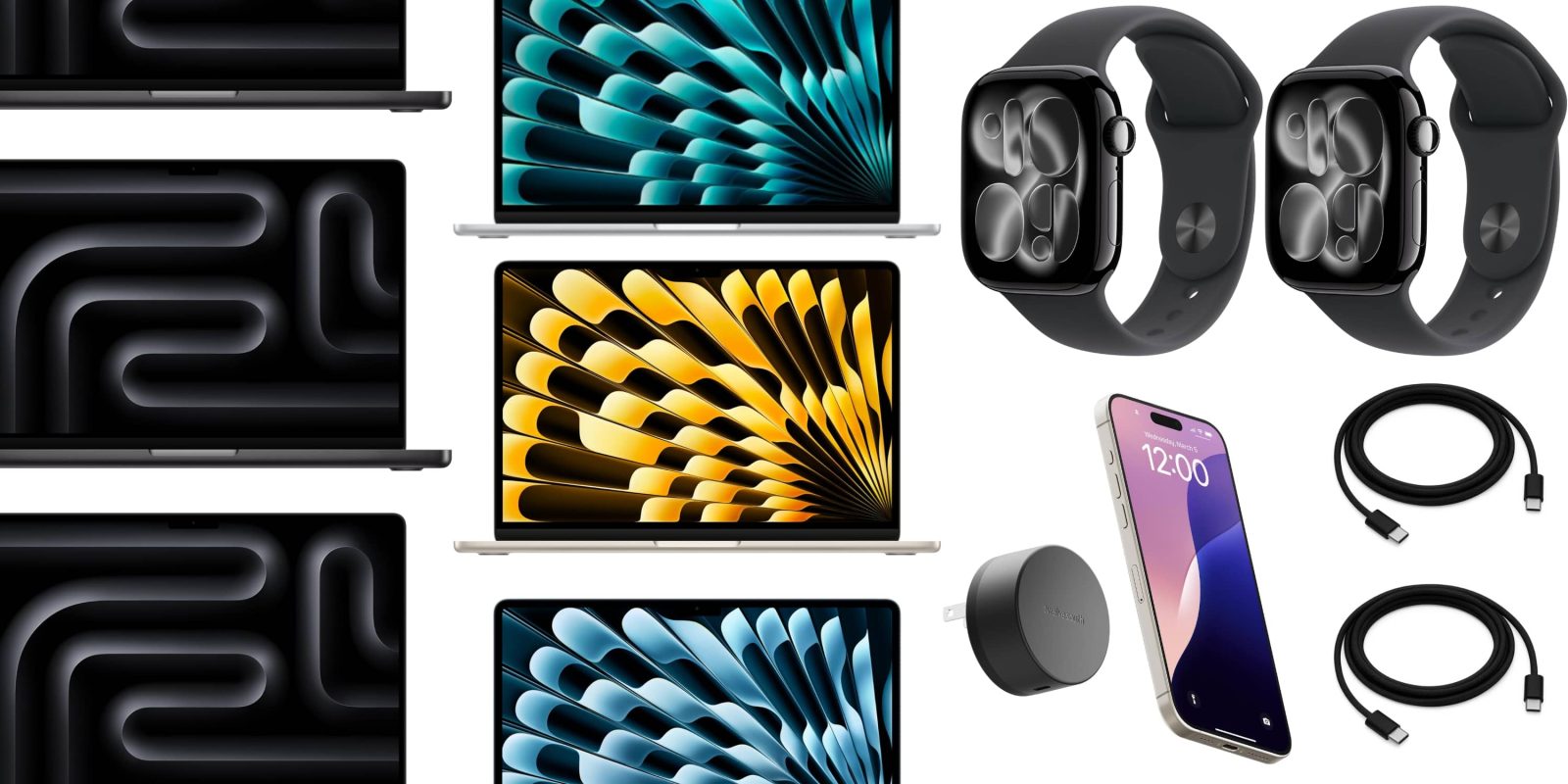 Current Offers: 1TB M5 MacBook Air and 2TB M5 Pro MacBook Pro Now Available at Reduced Prices, Along with Savings on Apple Black USB C Cables and Power Adapters