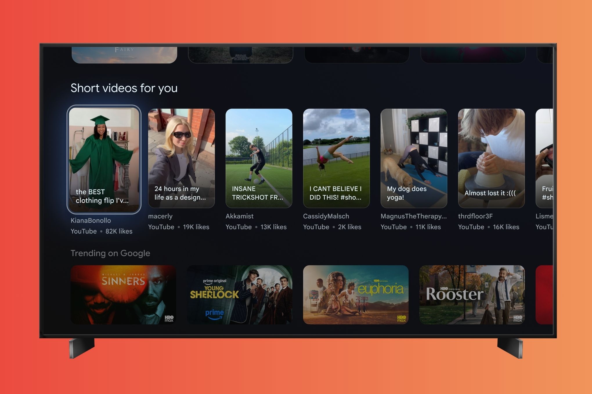 Dedicated Row for YouTube Shorts Added to Google TV