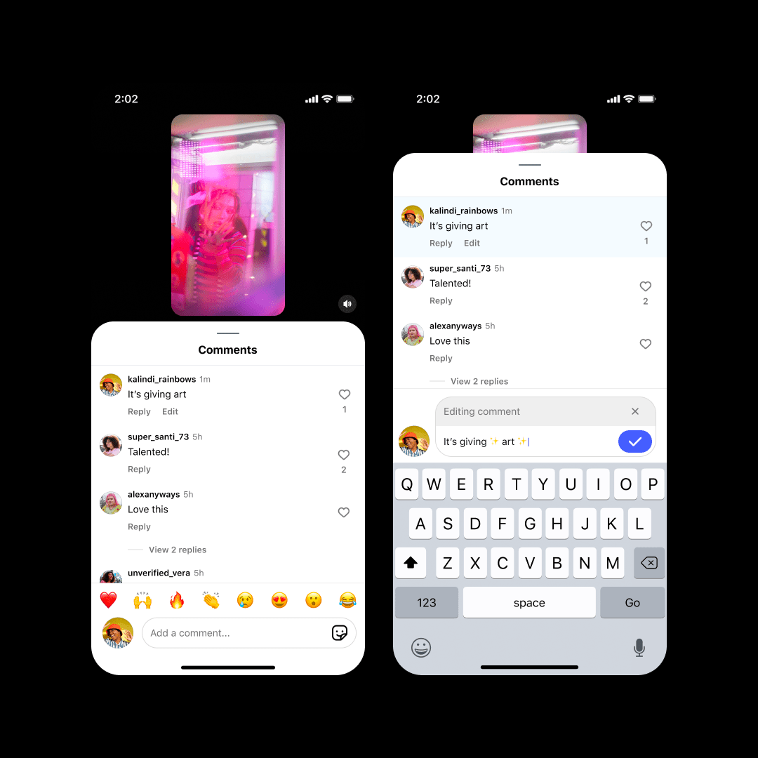 Edit Your Instagram Comments Now