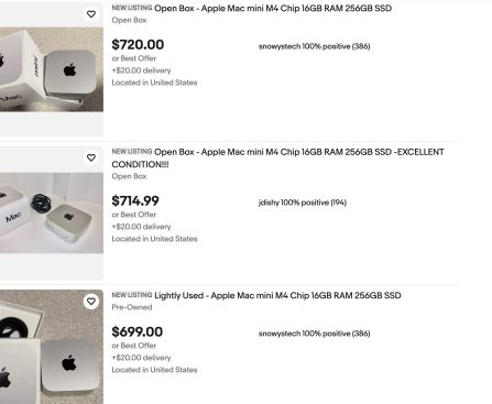 High-Priced Mac Minis Overrun eBay Due to AI-Induced Shortages