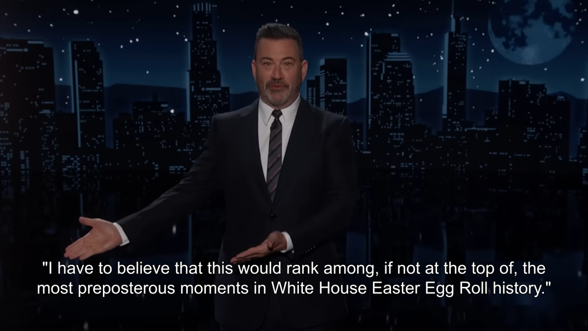 Jimmy Kimmel Ridicules Trump Complaining about Biden to Kids at Easter Egg Roll