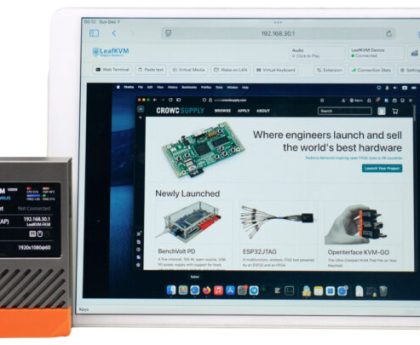 LeafKVM Open-Source Hardware IP KVM: WiFi 5, PoE, USB-C Serial Console, 2.4-Inch Touchscreen Display (Crowdfunding) - CNX Software