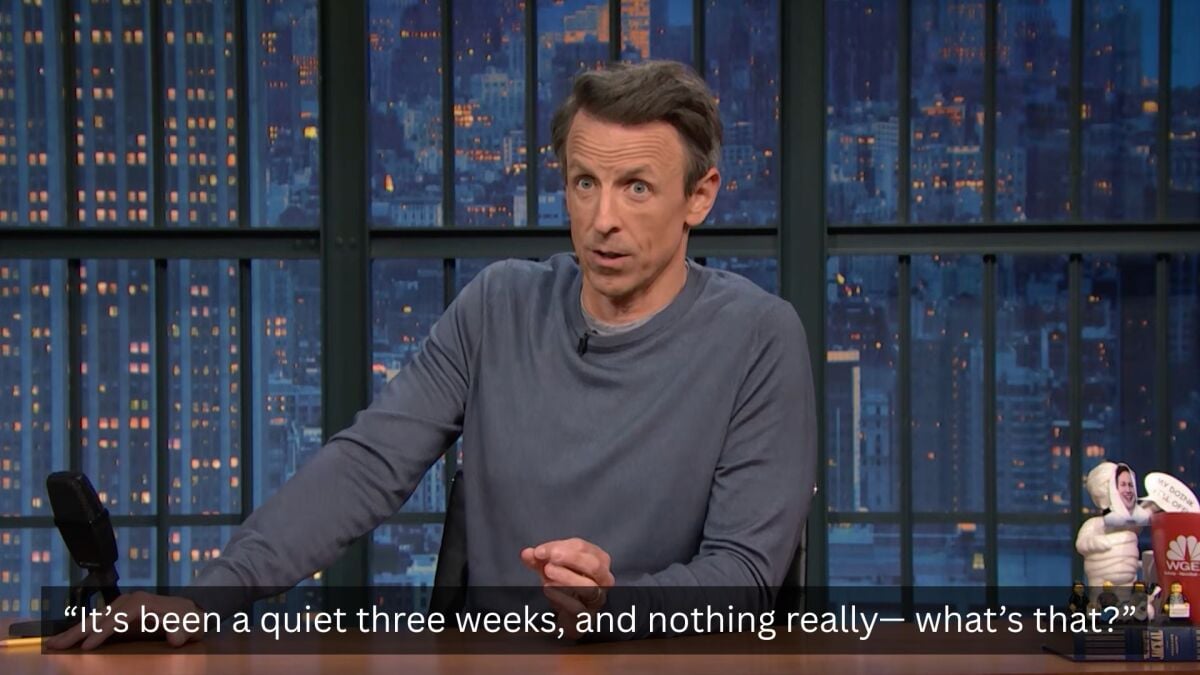 Seth Meyers' Recap of the Last 3 Weeks is a Wild, Chaotic Ride