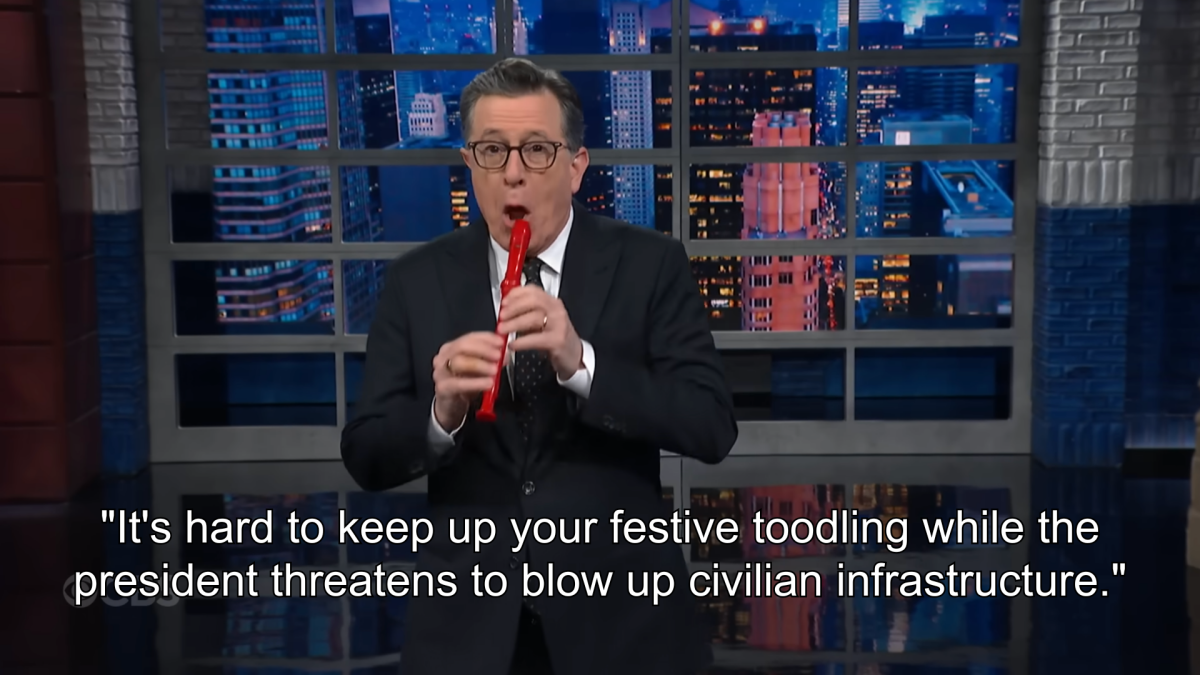 Stephen Colbert Responds to Trump's Easter Threats to Iran Regarding Strait of Hormuz Closure