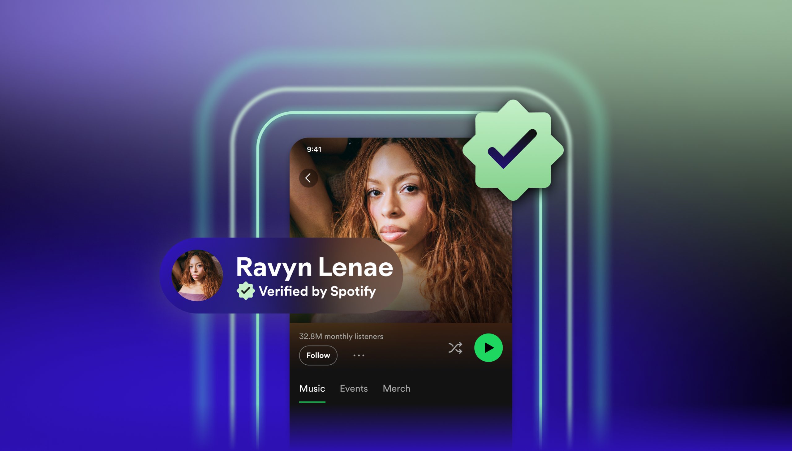 The Verified by Spotify badge confirms this artist is human, not AI.