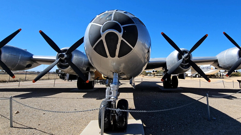 B-29 bomber parked