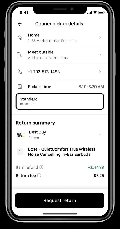 Uber Introduces Doorstep Pickup for Returns