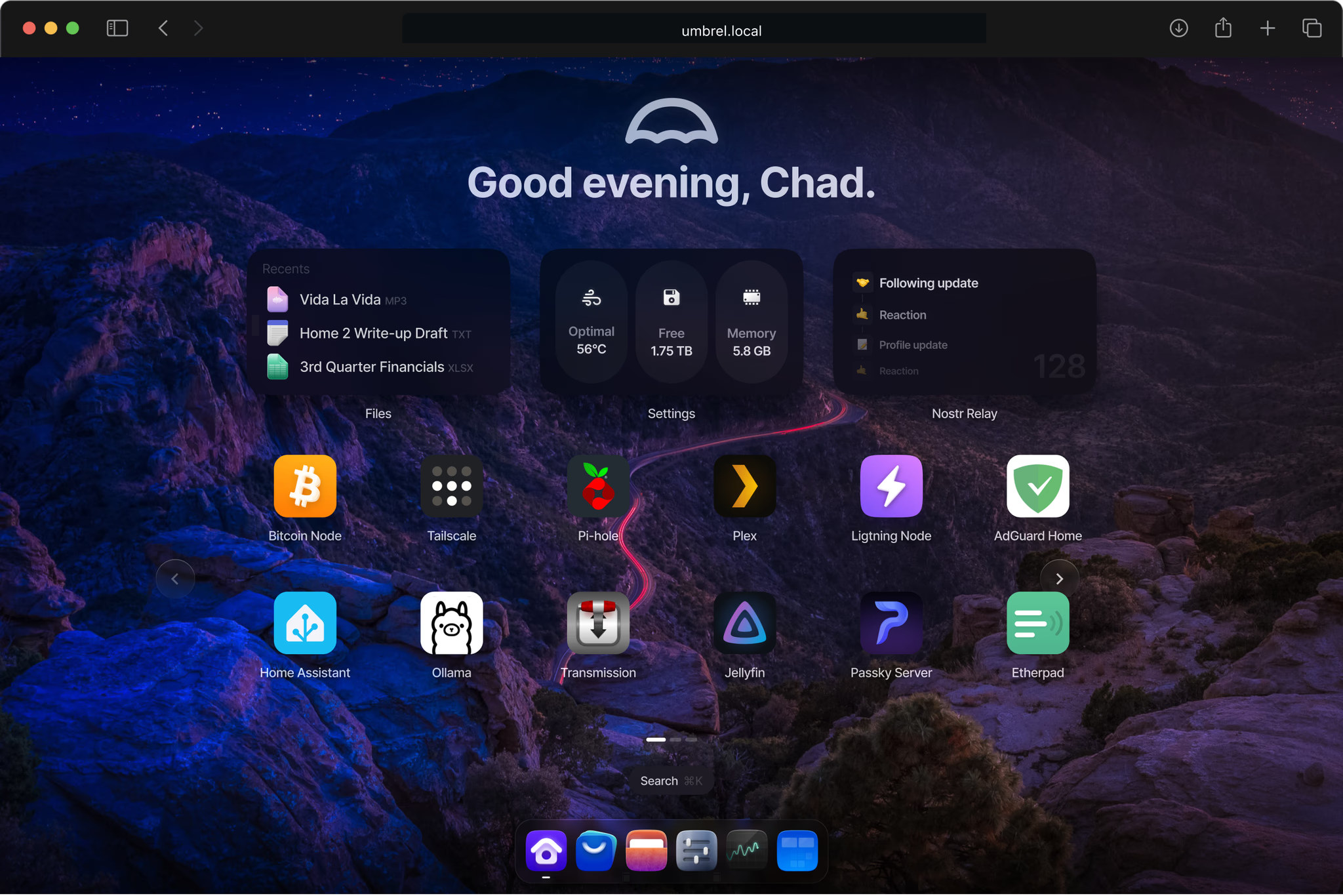 UmbrelOS: A Sleek Debian-Based Personal Cloud Operating System