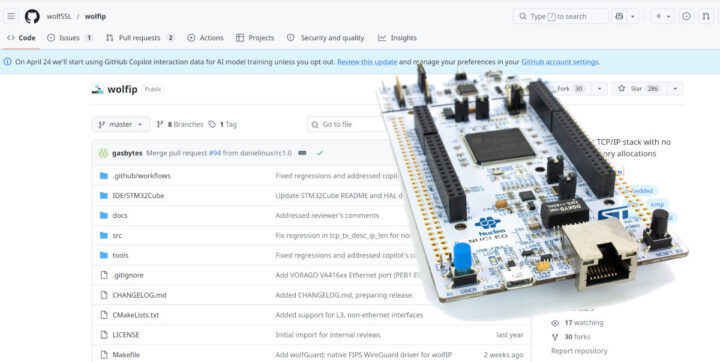 wolfIP – A Lightweight, Open-Source TCP/IP Stack with No Dynamic Memory Allocations for Embedded Systems