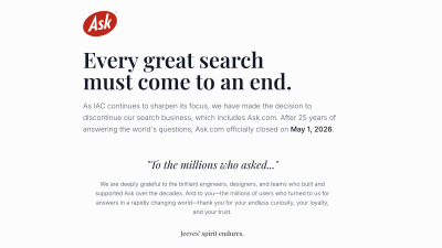 Ask.com Officially Shuttered: No More Jeeves
