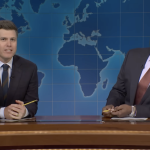 Colin Jost and Michael Che Exchange Weekend Update Jokes in SNL Season Finale