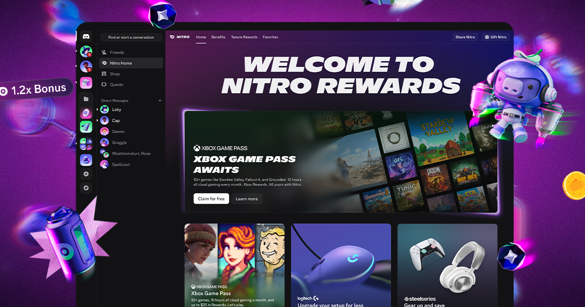 Discord Introduces Nitro Rewards, Offering Subscribers Free Access to Xbox Game Pass Base Tier